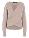 Federica Tosi V-neck Crossover Sweater In Pink