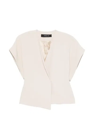 Federica Tosi Wrap-design Asymmetric Jacket In Neutral