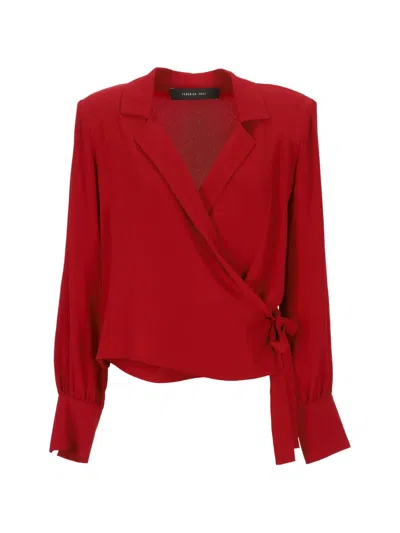 Federica Tosi Wrap-style Blouse In Burgundy