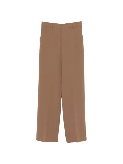 Federica Tosi Zipped Tailored Trousers In Brown