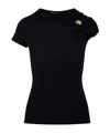 Federica Tosi Asymmetrical Black Top With Brooch Detailing In Black