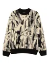 Federico Cina Abstract-print Crew-neck Sweater In Black