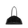 Federico Cina Curved Leather Shoulder Bag In Black