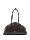 Federico Cina Curved Shoulder Bag In Brown