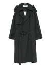 Federico Cina Belted Double-breasted Coat In Black