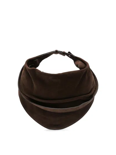 FEDERICO CINA BROWN SUEDE CALFSKIN  BAG
