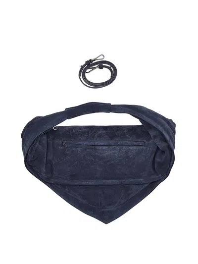Federico Cina Maxi Tortellino Tote Bag Swede In Blue