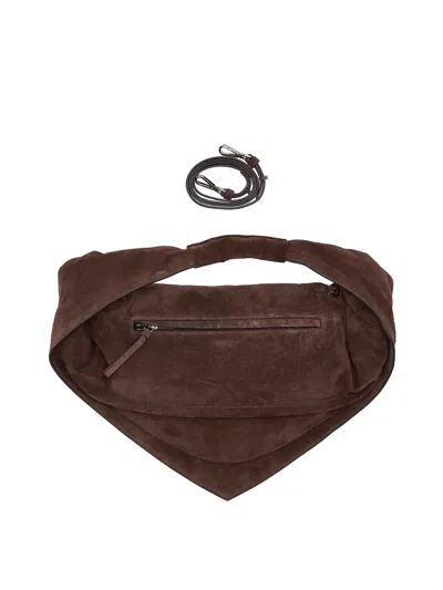 Federico Cina Maxi Tortellino Tote Bag Swede In Brown