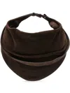 Federico Cina Brown Suede Calfskin 'tortellino' Bag In Brown