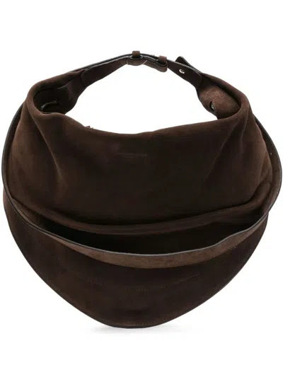 Federico Cina Brown Suede Calfskin 'tortellino' Bag