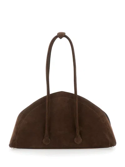 FEDERICO CINA BROWN TORTELLINO SHOULDER BAG