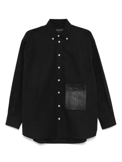 Federico Cina Button-down Shirt In Black