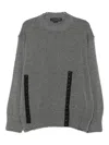 Federico Cina Button-embellished Frayed Sweater In Gray