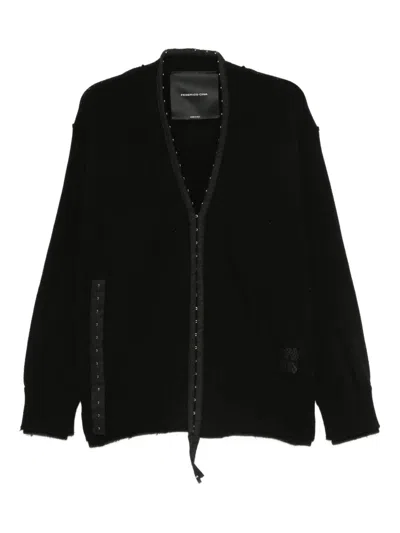 Federico Cina Corset Distressed Cardigan In Black