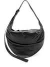 Federico Cina Crescent-shaped Shoulder Bag In Smooth Calfskin Leather In Black