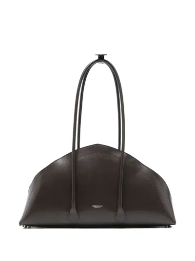 Federico Cina Curved Shoulder Bag In Brown