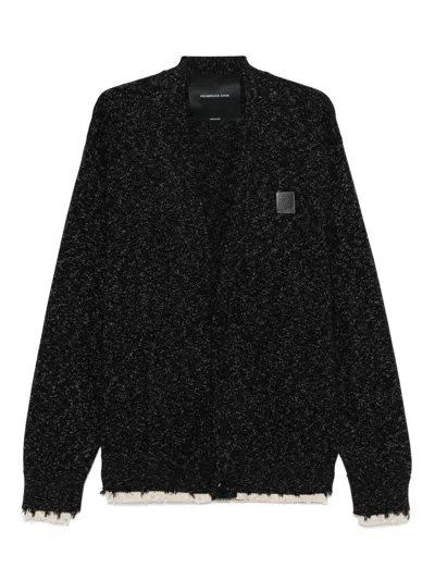Federico Cina Distressed Cardigan In Black