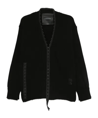 FEDERICO CINA DISTRESSED COTTON CARDIGAN