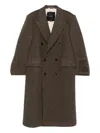 Federico Cina Double Breasted Raw Cut Long Coat Clothing In Brown