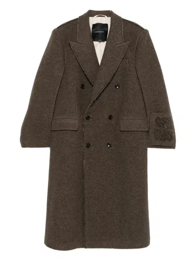 FEDERICO CINA FEDERICO CINA DOUBLE BREASTED RAW CUT LONG COAT CLOTHING