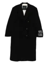 Federico Cina Double-breasted Wool Coat In Black
