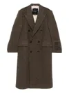 Federico Cina Double-breasted Wool Coat In Brown