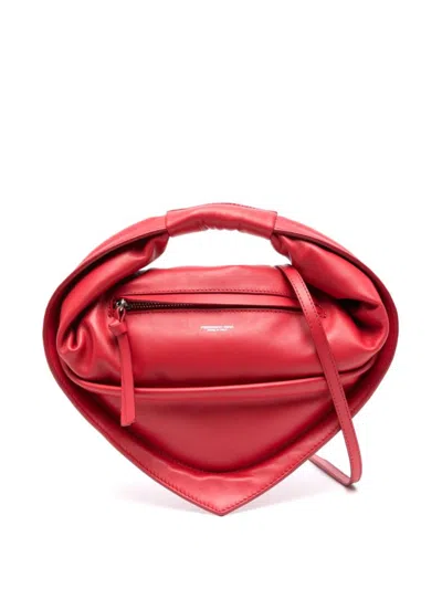 Federico Cina Heart-shaped Red Lambskin Tote Bag