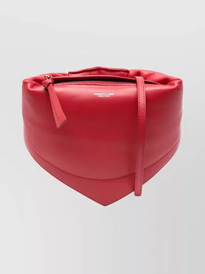 Federico Cina Heart Shaped Tote Bag With Shoulder Strap In Red