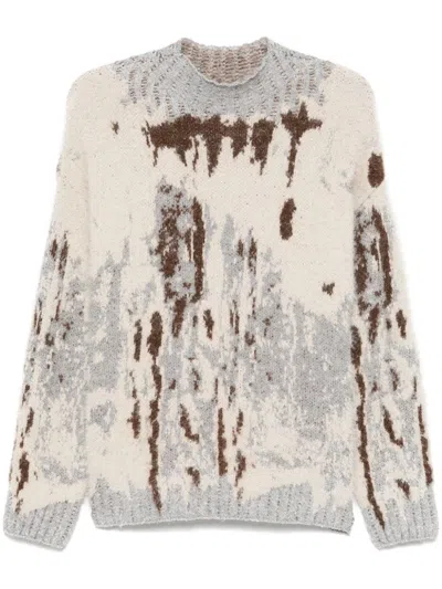 Federico Cina Jacquard Sweater In Gray