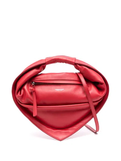 Federico Cina Lamb Leather Tote Bag In Red