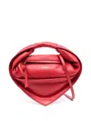 Federico Cina Lamb Leather Tote Bag 'midi Tortellino' In Red
