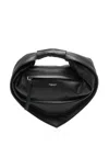 Federico Cina Leather Hand Bag 'midi Tortellino' In Black In Black