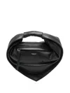 Federico Cina Leather Hand Bag 'midi Tortellino' In Black