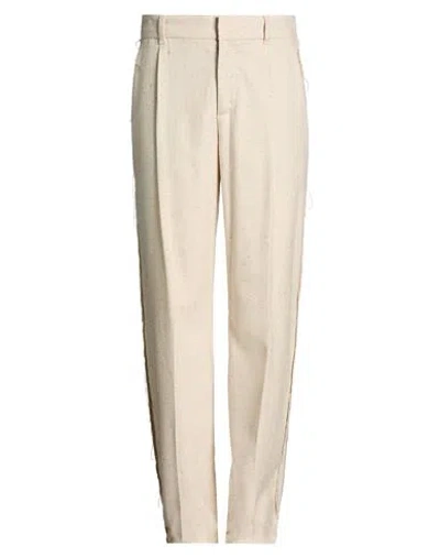 Federico Cina Man Pants Beige Size 32 Viscose, Polyester, Wool, Synthetic Fibers, Silk In Neutral