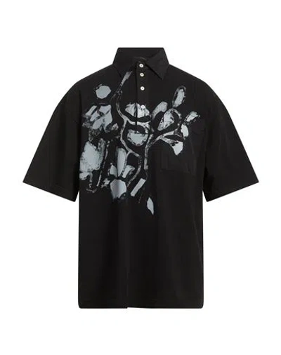 Federico Cina Man Polo Shirt Black Size M Cotton