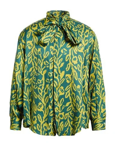 Federico Cina Man Shirt Deep Teal Size S Viscose In Green