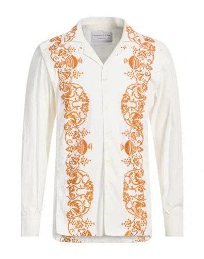 Federico Cina Man Shirt Off White Size L Cotton In Multi