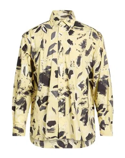 Federico Cina Man Shirt Pastel Yellow Size M Cotton In Neutral
