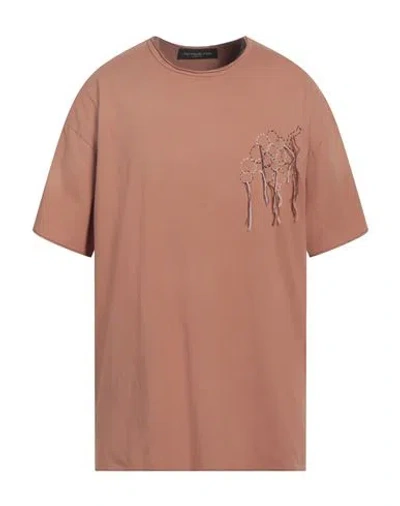 Federico Cina Man T-shirt Light Brown Size Xl Cotton In Beige