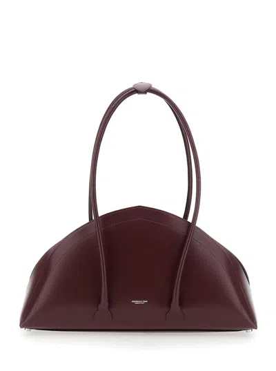 Federico Cina Maroon Tortellino Shoulder Bag In Burgundy