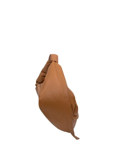 Federico Cina Maxi Tortel Linen Handbag In Camel