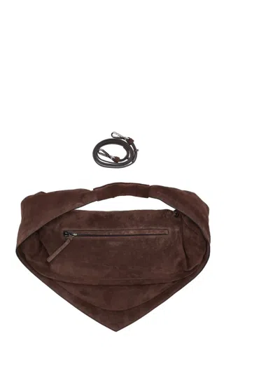 Federico Cina Maxi Tortellino Tote Bag Swede In Brown