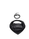 Federico Cina Leather Hand Bag 'midi Tortellino' In Black In Black