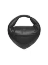 Federico Cina 'tortellino' Black Midi Handbag With Adjustable And Removable Shoulder Strap And Logo Lettering On T