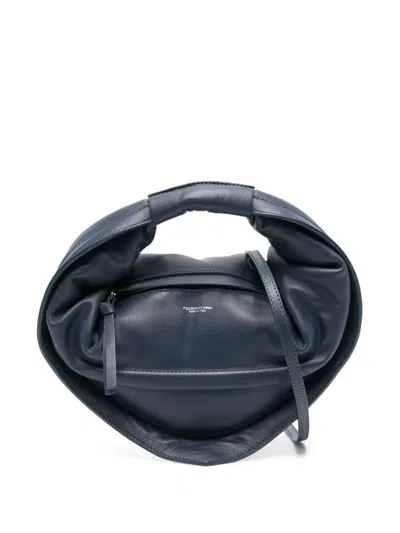 Federico Cina Midi Tortellino Tote Bag In Blue Navy