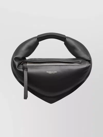 Federico Cina Mini Shoulder Bag And Removable Strap In Black