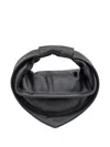 Federico Cina 'tortellino' Black Midi Handbag With Adjustable And Removable Shoulder Strap And Logo Lettering On T In Black