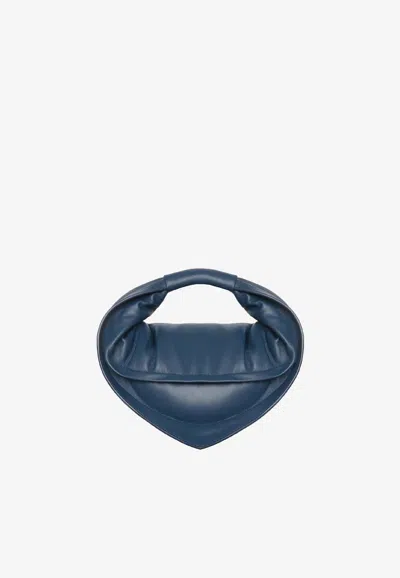 Federico Cina Mini Tortellino Nappa Leather Handbag In Blue