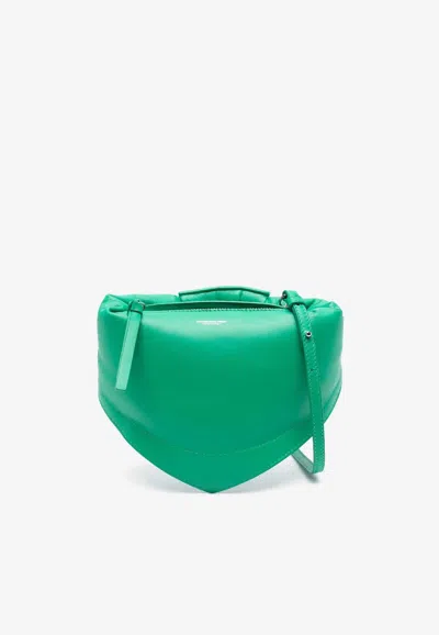 Federico Cina Mini Tortellino Nappa Leather Handbag In Green