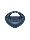 Federico Cina 'tortellino' Blue Mini Handbag With Adjustable And Removable Shoulder Strap And Logo Lettering On Th In Blue